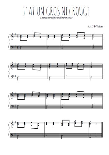 Téléchargez l'arrangement pour piano de la partition de J'ai un gros nez rouge en PDF